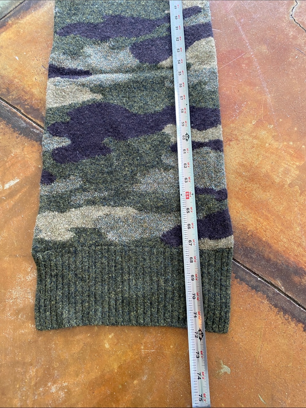 Ralph Lauren Camouflage knit Scarf- Olive & Black